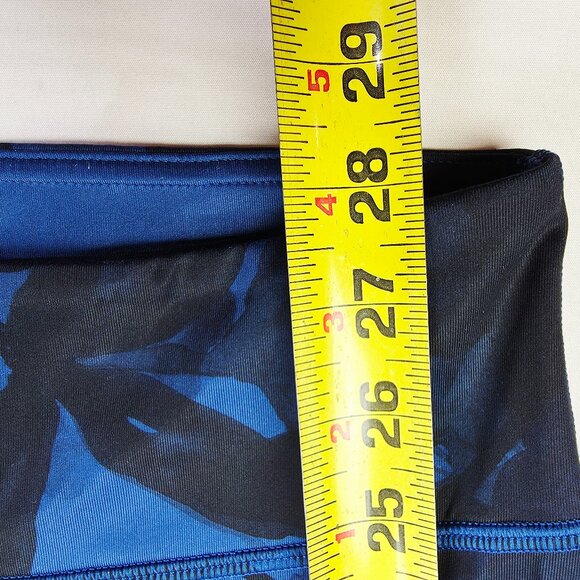 Lululemon Size 2 Womens Wunder Under Crop 23" Inseam Blue Black Floral Leggings - Picture 9 of 13